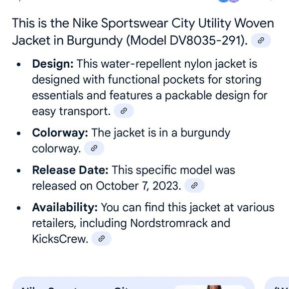 NWT Nike Burgundy Utility Water Repellent Jacket Size XS - Picture 3 of 6